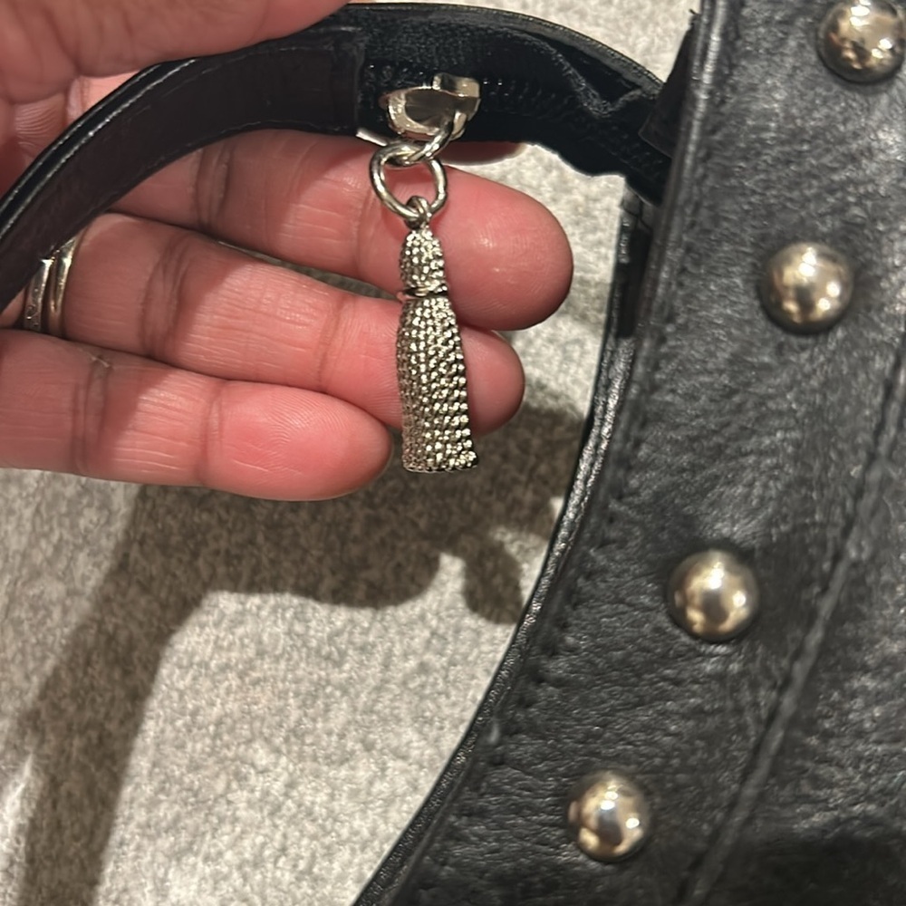 Black Studded Shoulder Bag - Picture 4 of 7